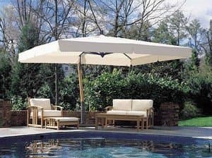 FIM Manufacturing P17/S-M-54010-GIB P-Series - 11.5' Square Giant Cantilever Umbrella, Choose Fabric Color: Rust, Cover Style: Market Edge, Protective Cover: No - No Cover