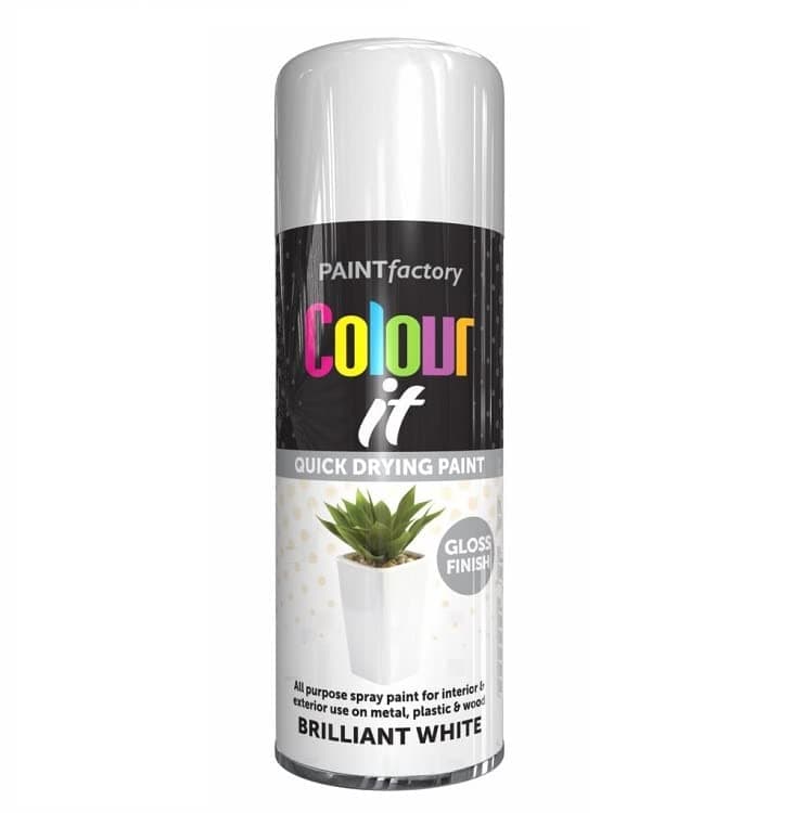 6x White Gloss All Purpose Aerosol Spray Paint 250ml Quick Drying Spray, Fast Dry and Excellent Coverage for Metal, Wood, Plastic and More by Diva Gift