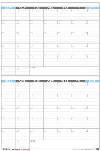 JJH Planners - Laminated Blank - 24" x 36" - Large - Erasable 2 Month Vertical Wall Planner (2Mv-2436)