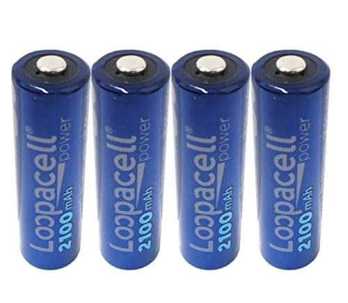 4 Loopacell AA Rechargeable Precharged Ni-MH 2100mAh Batteries