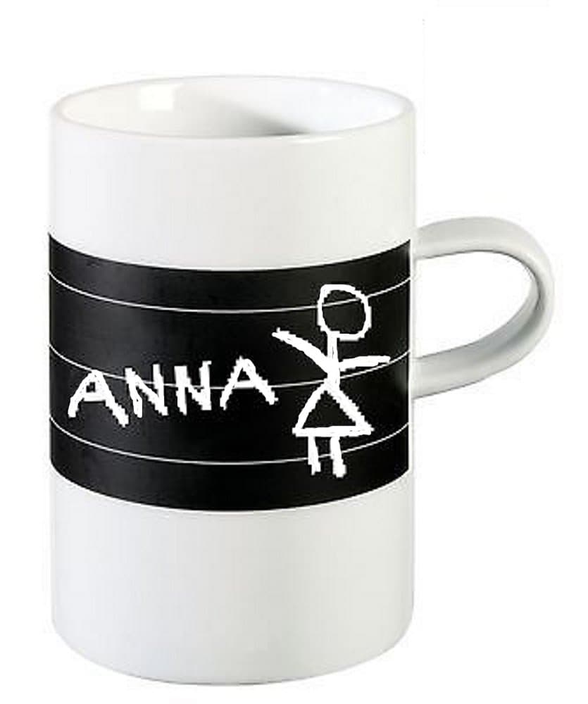 Asa Memo Porcelain 'Decorate Yourself' Mug Cup with Chalk & Sponge