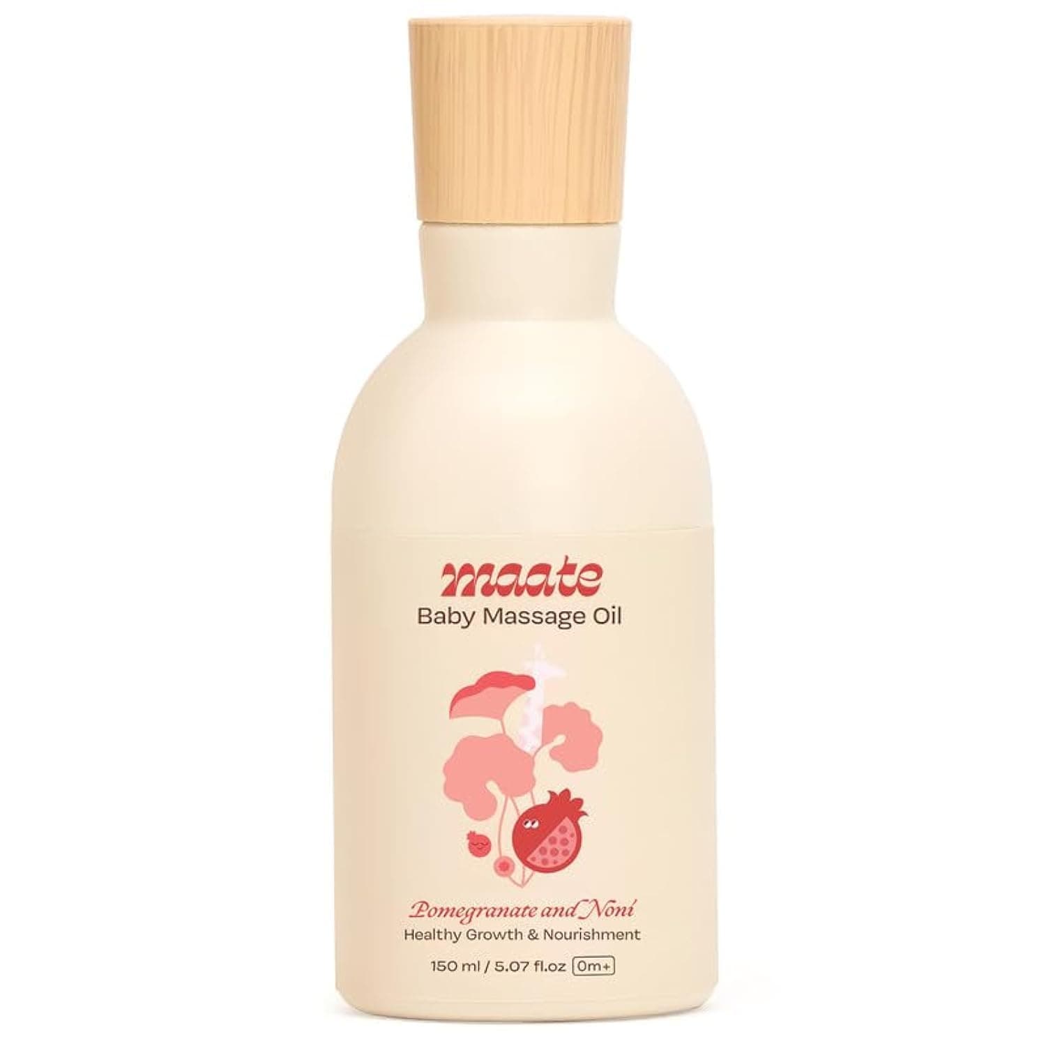 Maate Baby Massage Oil 150ml | Massage Oil for Newborn Baby & Kids | Enrich with Brahmi, Noni & Pomegranate Seed Oil | Light & Non-Sticky | Baby Massage Oil 0-12yr | Gentle Baby's Skin | Cruelty-Free