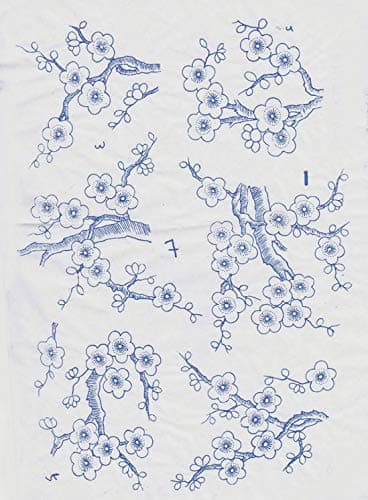 Ceramic Decals - Cherry Flower 7 (Blue)