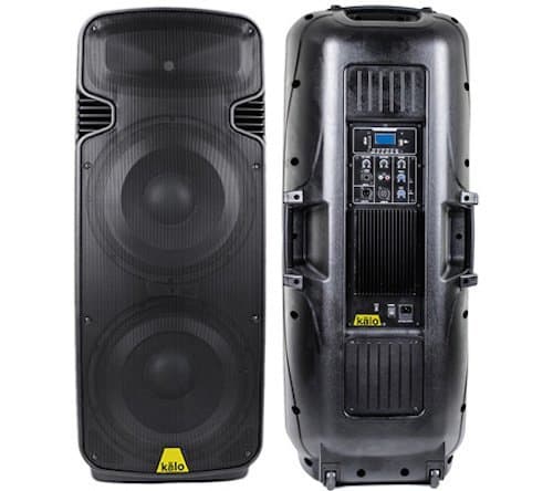 Kalo KAL1800 Double 15" Active Speaker Cabinet Set, 15", 1800W/900W RMS