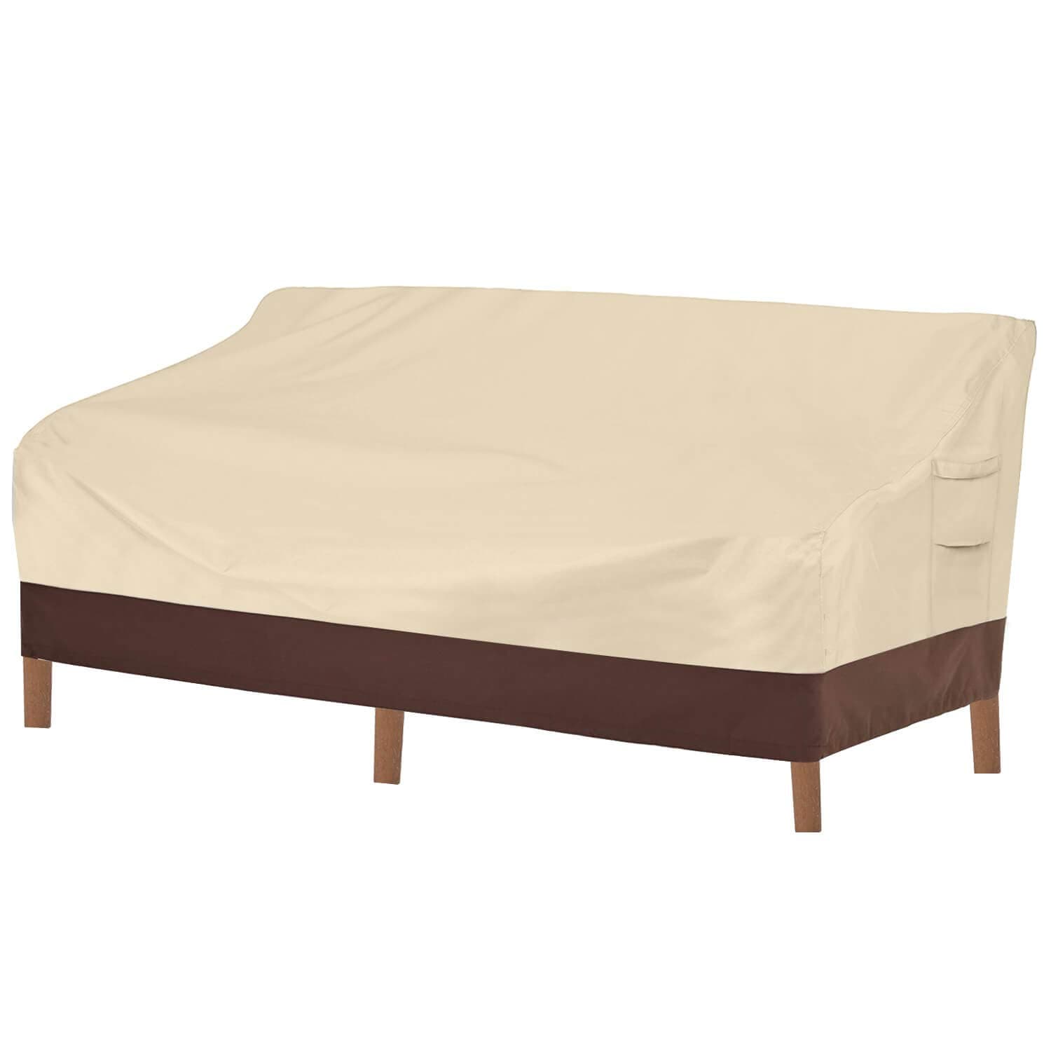 Vailge Heavy Duty Patio Sofa Cover, 100% Waterproof 3-Seater Outdoor Sofa Cover,Lawn Patio Furniture Covers with Air Vent and Handle,60"W x 35"D x 35" H,Beige&Brown