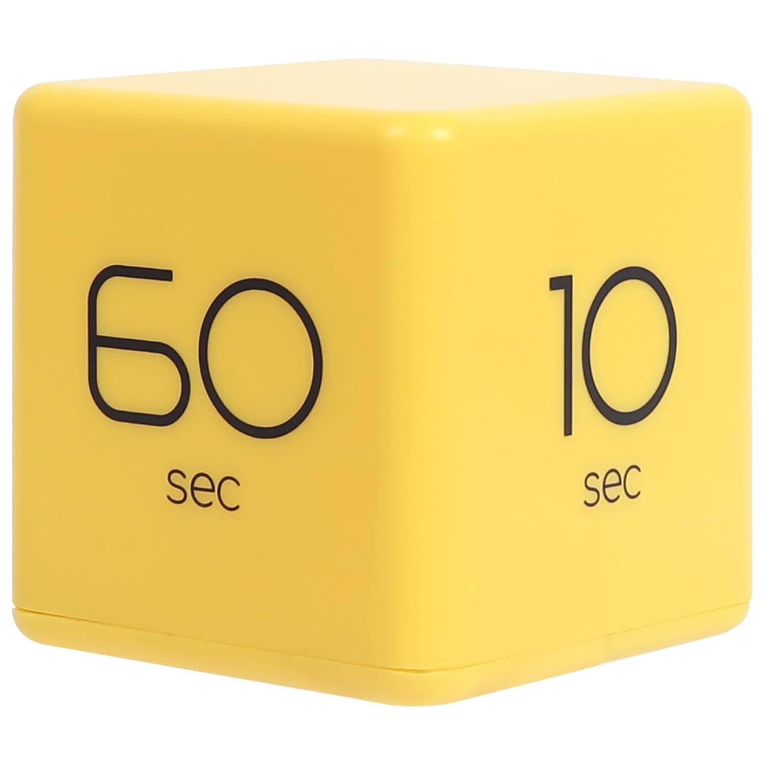 mooas Cube Timer, 10, 20, 30, 60 Sec, Yellow, Kitchen, Kids, Workout, Study, Cook Timer