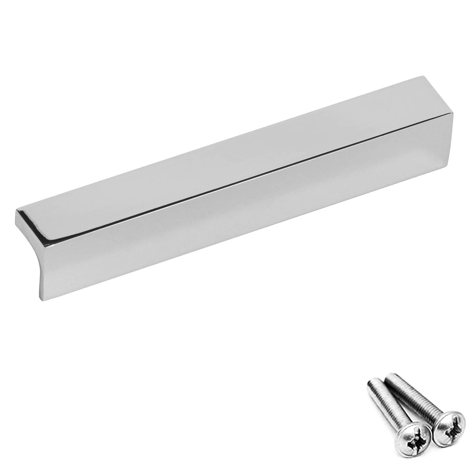 Decoranddecor Brushed or Polished Chrome Kitchen Bathroom Cabinet Door Drawer Furniture Handles (128mm Hole Center, Polished Chrome)