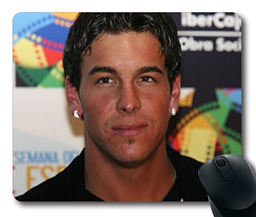 Custom Unique Mouse Pad with Mario Casas Face Eyes Celebrity Earrings Non-Slip Neoprene Rubber Standard Size 9 Inch(220mm) X 7 Inch(180mm) X 1/8 Inch(3mm) Desktop Mousepad Laptop Mousepads Comfortable Computer Mouse Mat