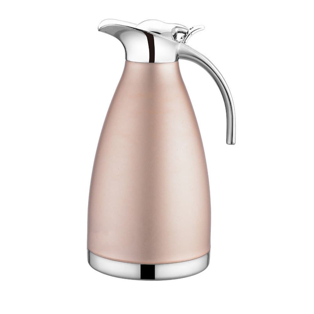 Haosens 2 Litre Vacuum Insulated Thermos jug, Double Wall Stainless Steel Thermal Carafe for Hot and Cold Water Coffee Tea (Gold)