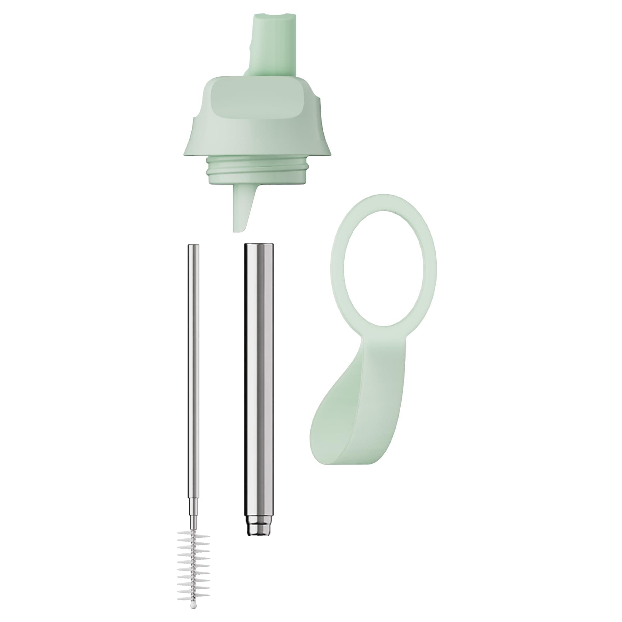 Series 2 Sports Flip Lid with Telescopic Straw and Nylon Carry Loop - Easy Flip Lid, Straw Cleaning Brush Included - Accessory Series 2 Water Bottles - Lichen Green