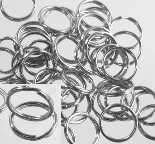 48 Split Ring Fishing Lure, Lanyard Connector Keychain Nickel Plated Spring Steel 17mm Made in the USA