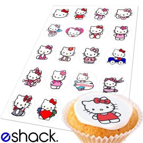 Cakeshop 20 x Hello Kitty Edible Cake Toppers