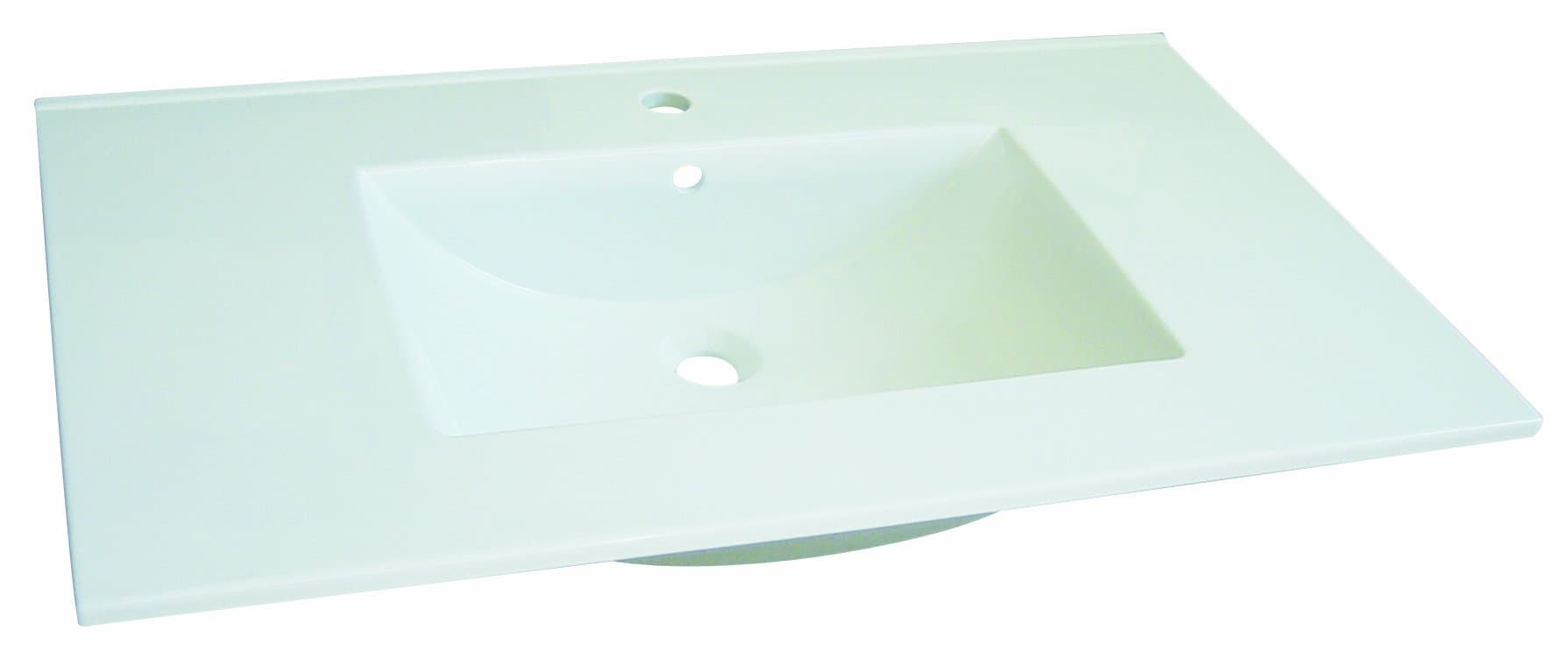 VCREC 3722-1-SW Ceramic Top Sink with 1-Inch Center, White, 37 x 22 x 3/4-Inch