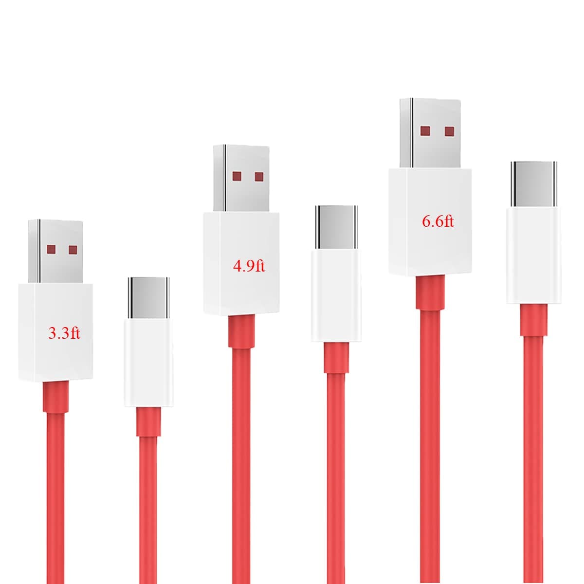 USB Type C Charging Cable Charger compatible for Oneplus 13 12 12R 11 10 Pro 8 7T 7 9R Open Nord N20 2 CE N10 13R 6T 6 5T 5 N100 N200 Fast Charge Cord 80W 65W Plus One (3pack 3.3ft/4.9ft/6.6ft)