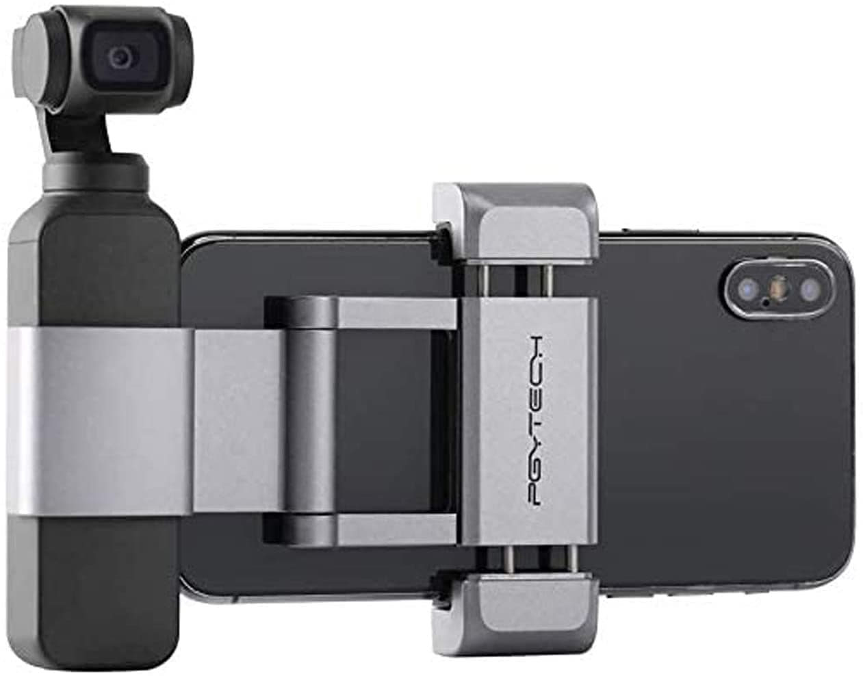 for Osmo Pocket / Osmo Pocket 2 Holder +, foldable aluminum mobile phone holder plus mounting set for Osmo Pocket, for mobile phone (width ≤ 90 mm) 77x65x22mm