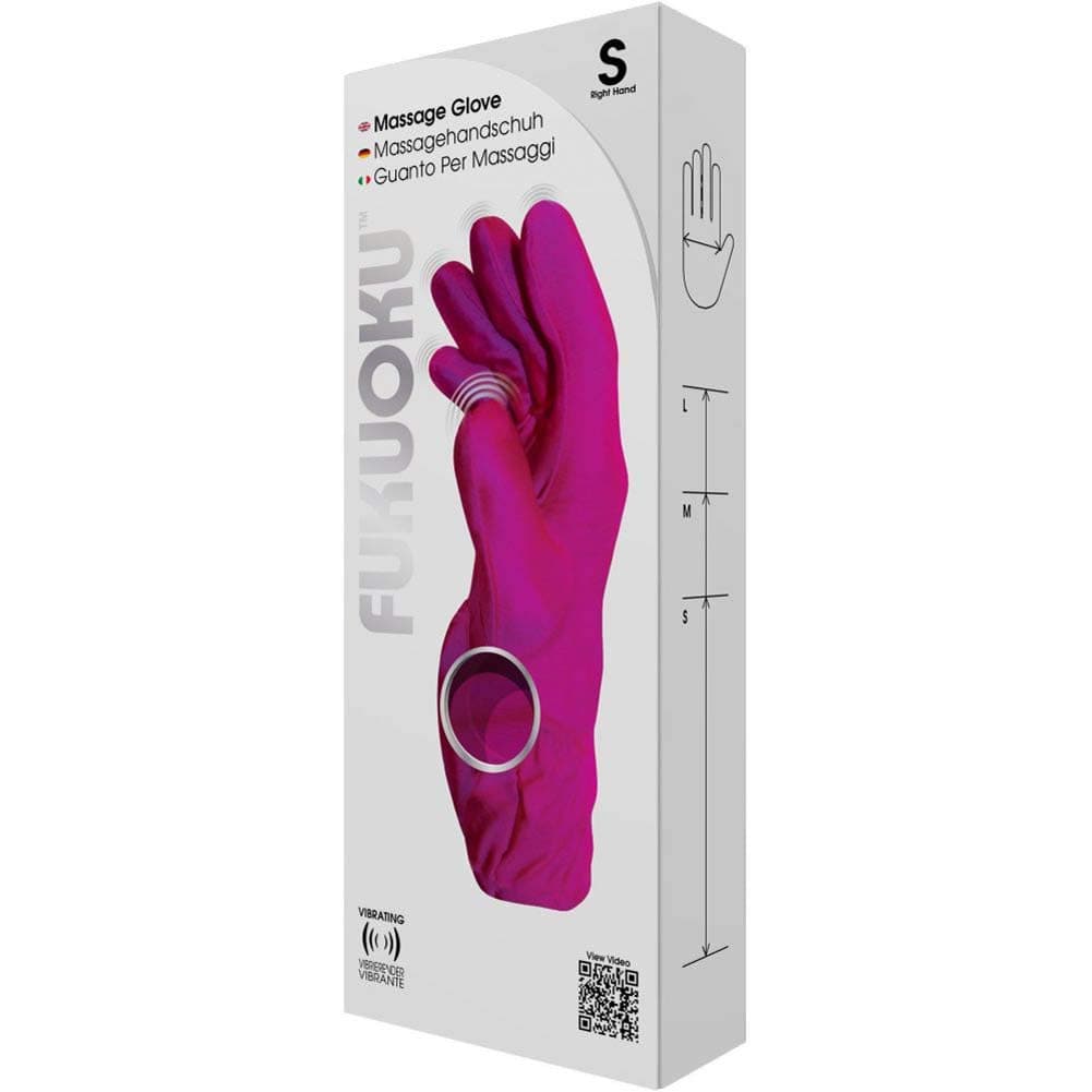 Pink Right Hand Five Finger Vibrating Massage Glove