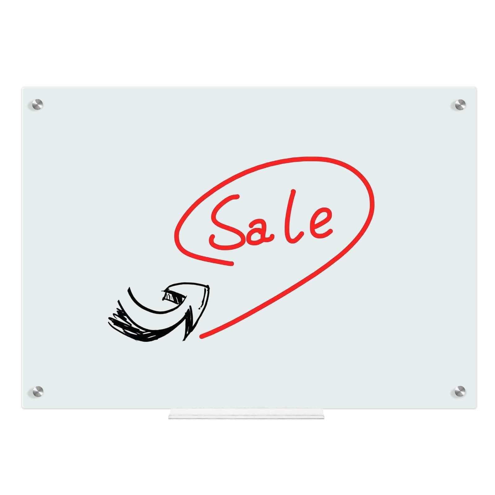 WALGLASS Glass Whiteboard 36"x24" Magnetic Glass Board Dry Erase for Wall, Framless Tempered Glass White Board, Office School, 6 Strong Magnets, 1 Pen Tray (Normal White)