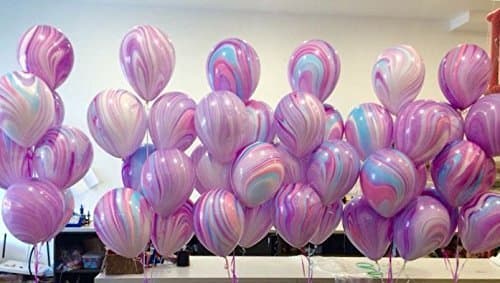 SuperAgate Pastel Marbled 11" Latex Qualatex Balloons x 5