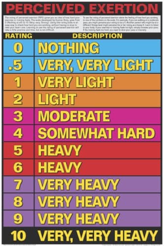 Perceived Exertion 24" X 36" Laminated Chart