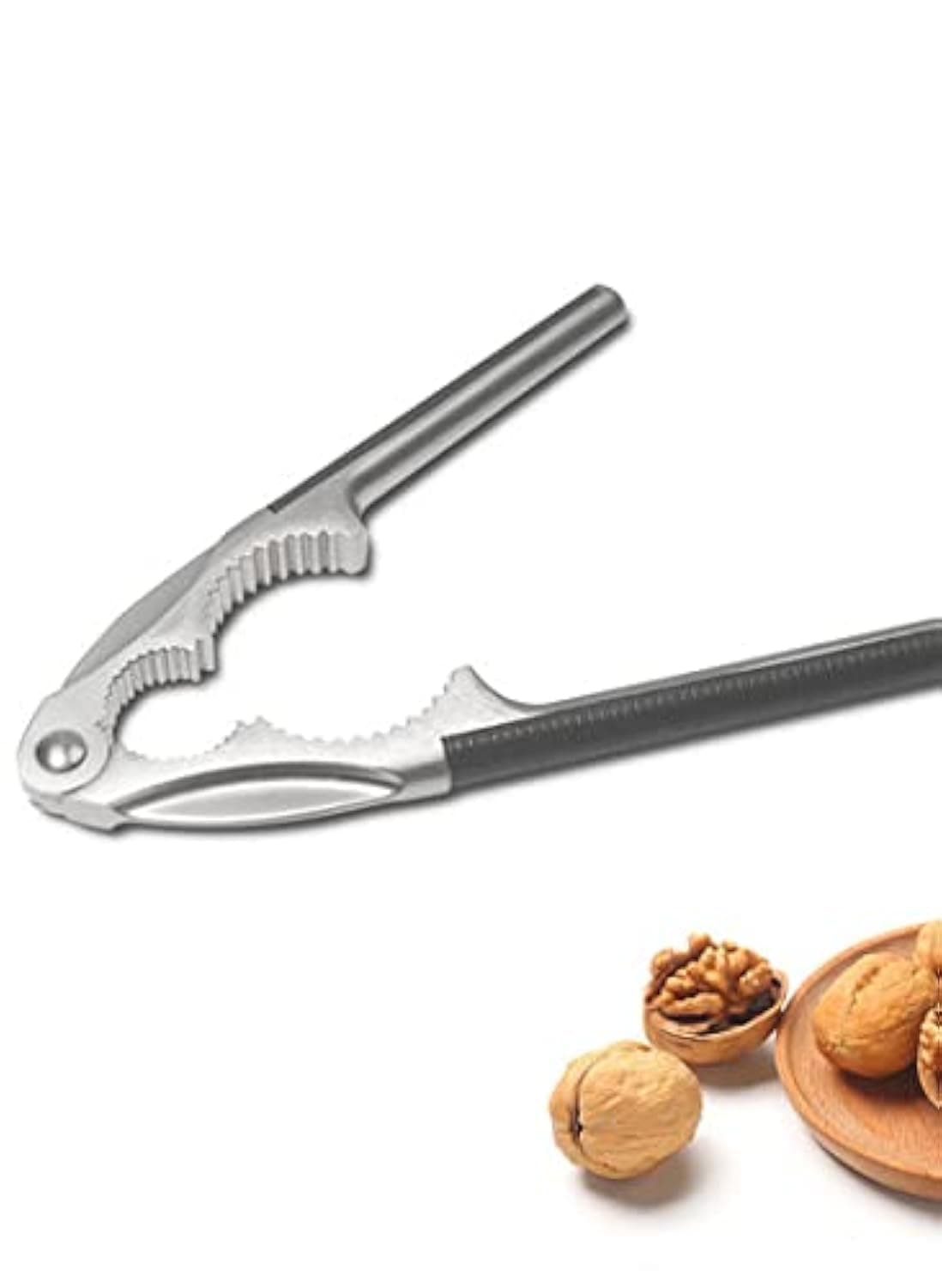 SOLDOUT Serrated Nut Opener Cutter Gadgets Quick Chestnut Clip Walnut Pliers Metal Nut Cracker Sheller Kitchen Tools (Silver/Black)