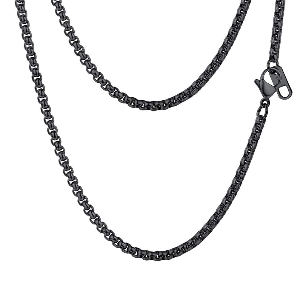 PROSTEEL Black Round Link Chain DIY Men Jewelry Statement Link Chain Necklace