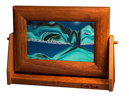 Exotic Sands Most Popular USA Sand Picture - 7x9 inch Alder Frame, Ocean Blue (Ocean Blue, Small) Hourglass - Sand Timer - Office Toy - Office Playground