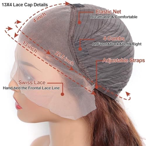 Lace Front Wigs Human Hair 180% Density 13x4 Chocolate Brown Water Curly Lace Front Wigs Human Hair Pre Plucked Glueless Wigs Human Hair for Black Women (32Inch, Brown)