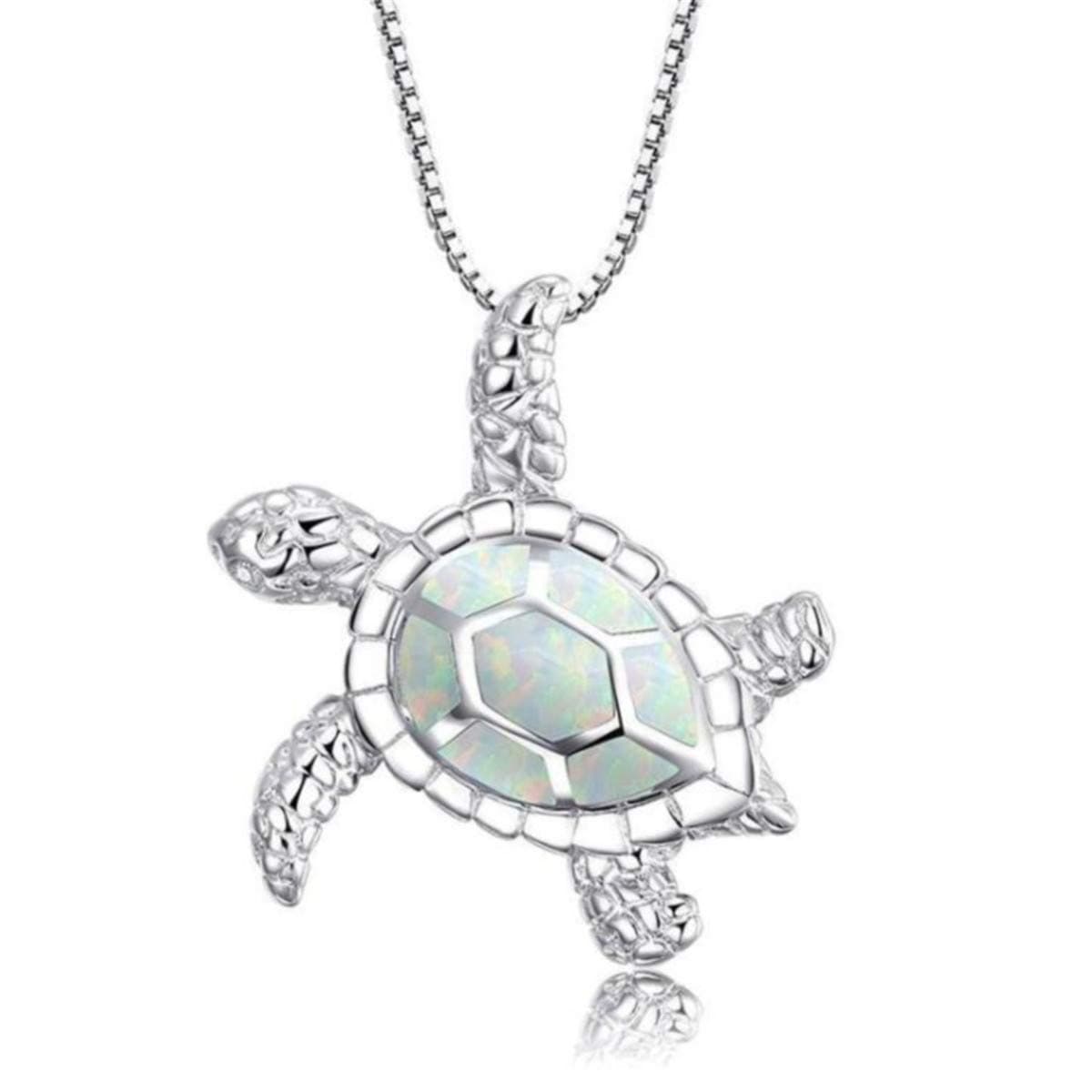 CH01 925 Silver Cute Turtle Pendant Necklace Lovely Animals White Diamond Necklace Jewelry Gifts