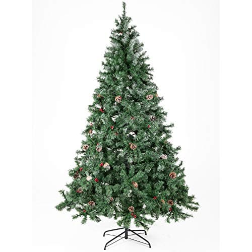 Artificial Christmas Tree Decorated with Pine Cones and Red Berries Unlit/Prelit 5-7.5 FT