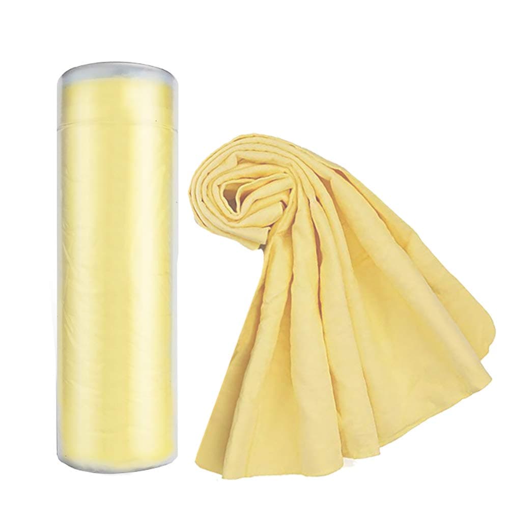 Premium Chamois Drying Cloth Car Drying Towel 26" x 15" Super Absorbent Fast Drying Chamois Environmental and Durable Car Wash Cloth Accessory - Yellow