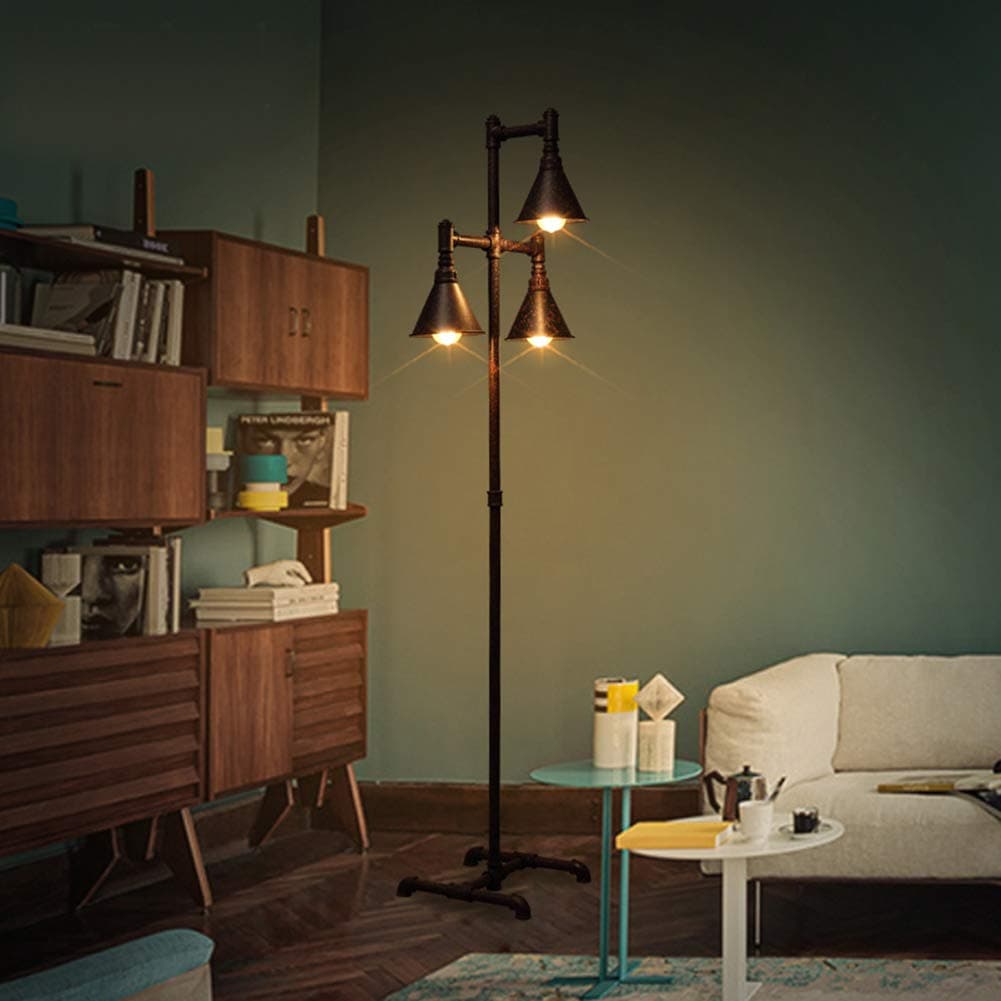 MJBOY Floor Lamp Retro Industrial Wind Floor Lamp Creative Restaurant Water Pipe Floor Lamp Study Living Room Lamp