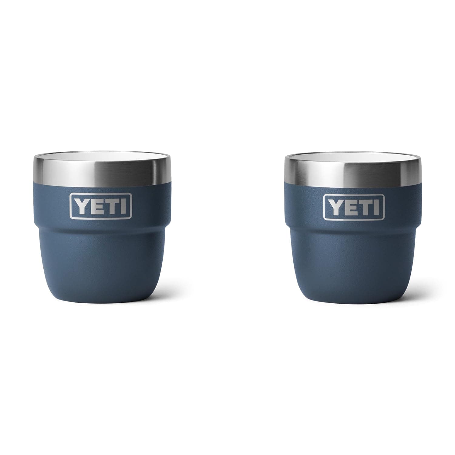 Rambler 4 oz Stackable Cup, Stainless Steel, Vacuum Insulated Espresso/Coffee Cup, 2 Pack, Navy