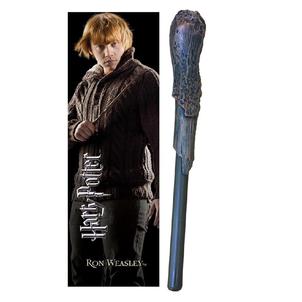 The Noble Collection Harry Potter Ron Weasley Wand Pen and Bookmark - 9in (23cm) Stationery Pack - Officially Licensed Film Set Movie Props Wand Gifts