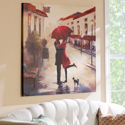 Red Umbrella Couple Canvas Art Wall Decor