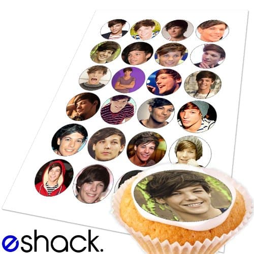 Cakeshop 24 x Louis Tomlinson 1 Direction Edible Cake Toppers