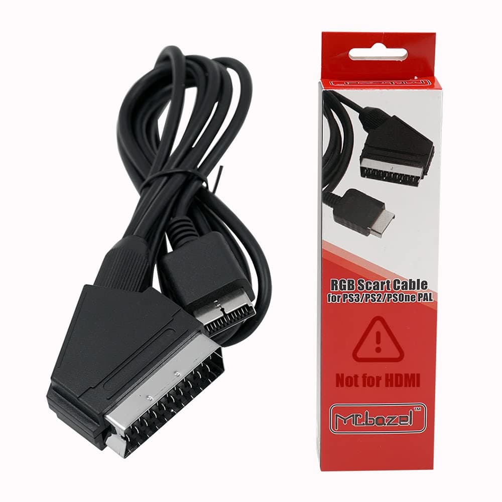Mcbazel RGB Scart Cable AV Lead Cord With Colour Box For PS3/PS2/PSOne PAL