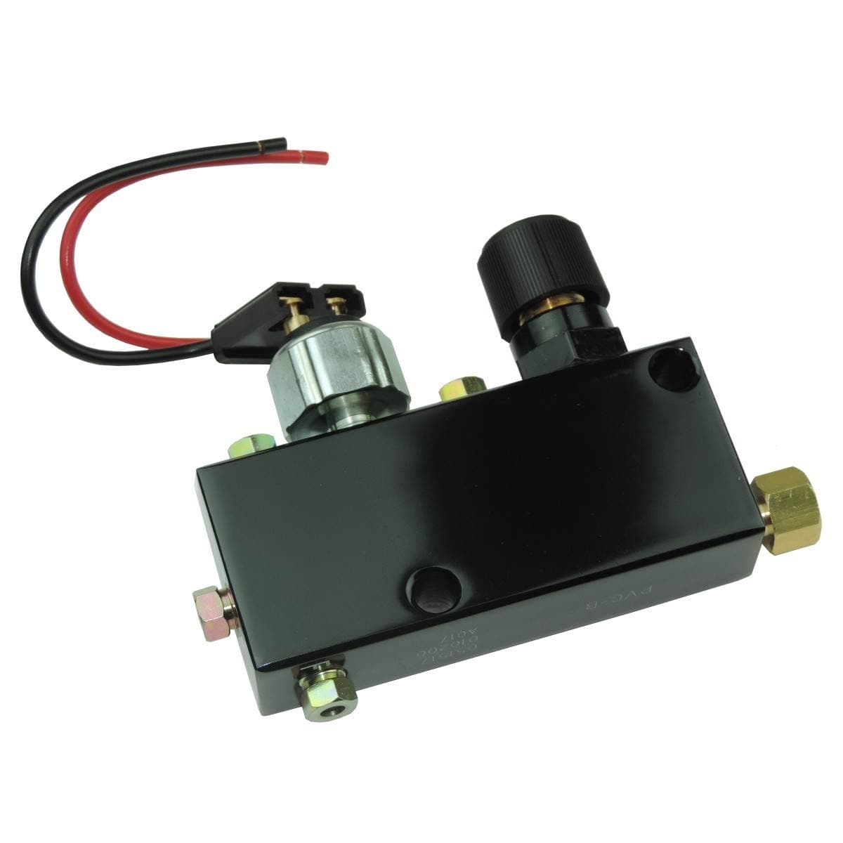 Inline TubeReplacement for Adjustable Proportioning Valve - Black Finish, with 3/16" Inverted Flare All Ports. Comes with Brake Light Switch and Lead Wire.