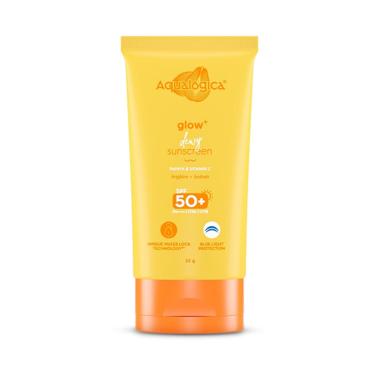 Glow+ Dewy Lightweight & Hydrating Travel-Friendly Sunscreen with SPF 50+ & PA++++ for UVA/B & Blue Light Protection & No White Cast - 30g