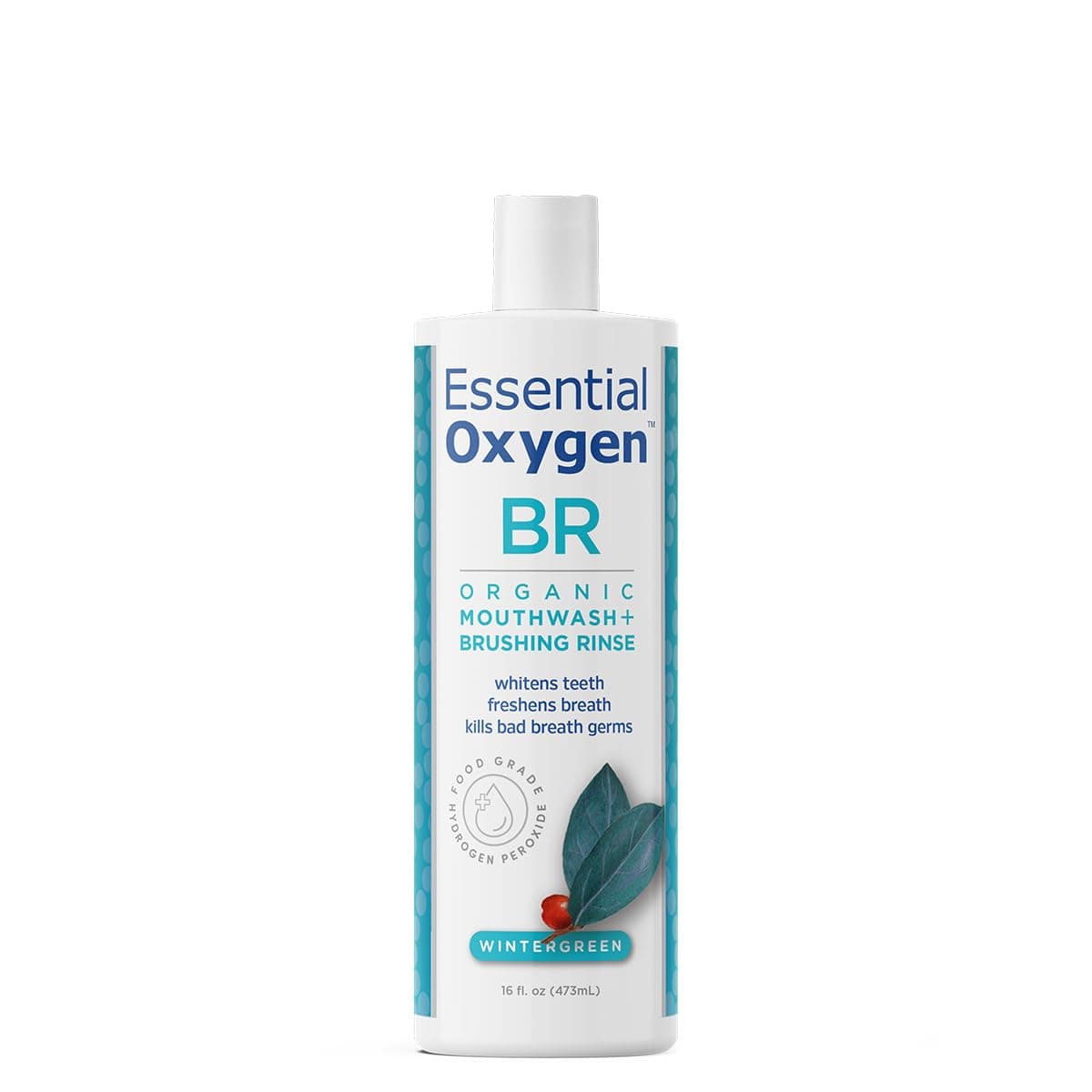 Certified BR Organic Brushing Rinse, All Natural Mouthwash for Whiter Teeth, Fresher Breath, and Happier Gums, Alcohol-Free Oral Care, Wintergreen, 16 Ounce