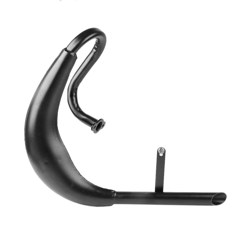Fat Belly Pipe Exhaust Muffler Fit For 50cc 80cc 2 Stroke Bike Gas Engine Motor Parts (Black)