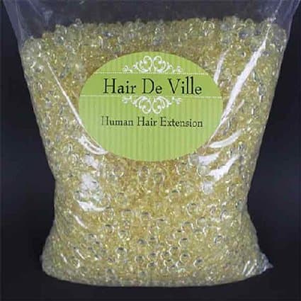 1000 PCS Fusion Hair Extension Keratin Glue Tips Rebond Granules Beads -by Hair De Ville + 3 Pcs Silicone Finger Protectors