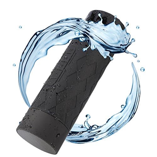 CHOI X Portable Sport Bluetooth Speaker Outdoor Waterproof Wireless 10W Stereo Bass Sound Speaker with 12 Hours Playtime Built-in Mic 5200mAh Battery Power Bank for Pool Party Camping Bicycle -Black