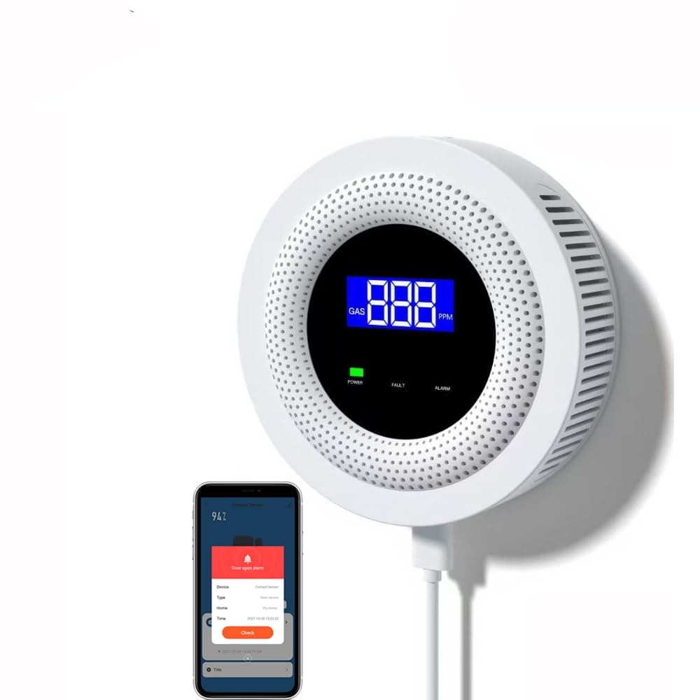 UanTii Tuya WiFi Natural Gas Leak Detector LPG Leakage Sensor Sound Alarm & 433MHz Remote Control Protection Security Smart Home