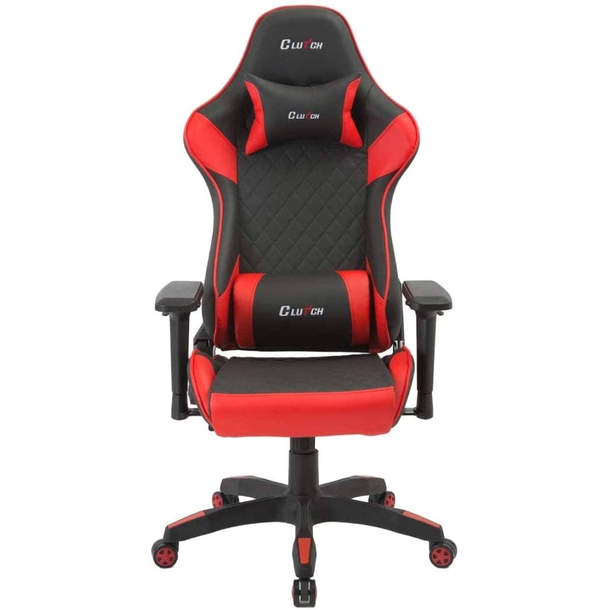 Clutch Chairz Track Series Bravo Ergonomic Video Gaming Chair to Your Home or Office with Backrest Recline Function - Base 5-Star/Non-Marking Castors and Tubular Steel Frame (Red).
