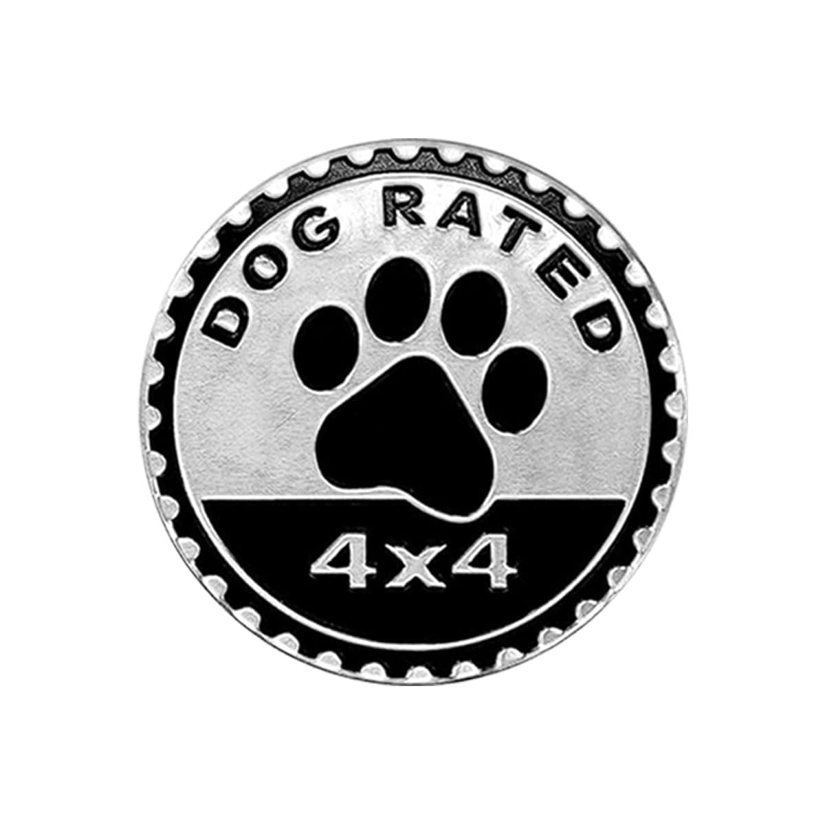Dogs Badge Rated Car Emblem, 4 x 4 3D Metal Car Badge Decals Stickers Round Emblem Decals, Car Exterior Emblems Badge Fit for Jeep Wrangler Vehicles Trucks SUV RV (Dog Rated)
