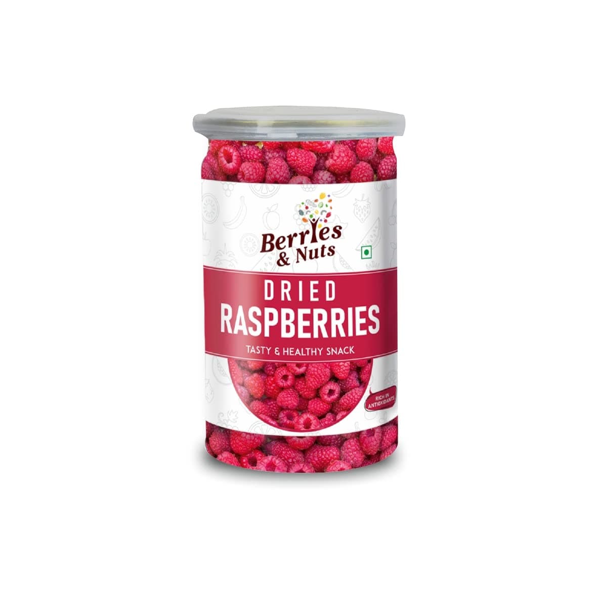 Premium Dried Rasphberries | Dehydrated Raspberries | 1 Bottles of 180 Gram