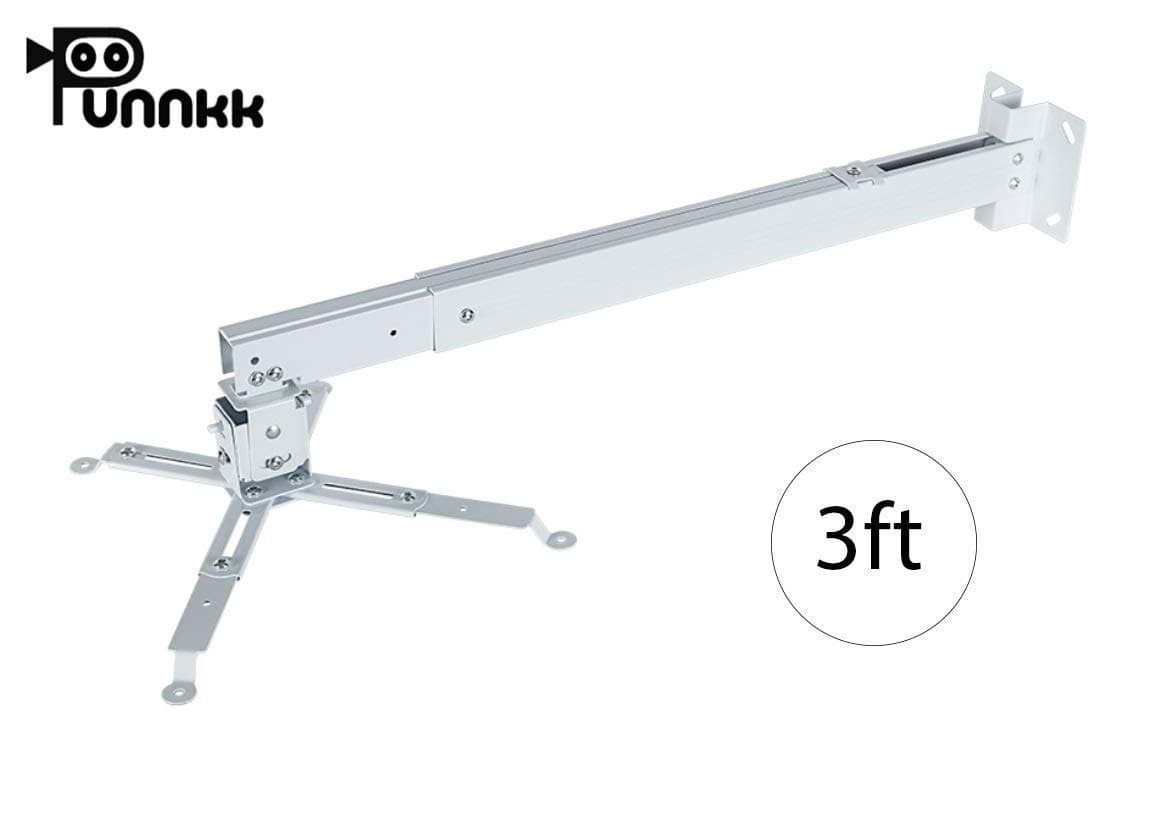 Punnkk Projector Wall Ceiling Mount Projector Stand-Alloy-Aluminum Adjustable Size 1.5ft to 3ft