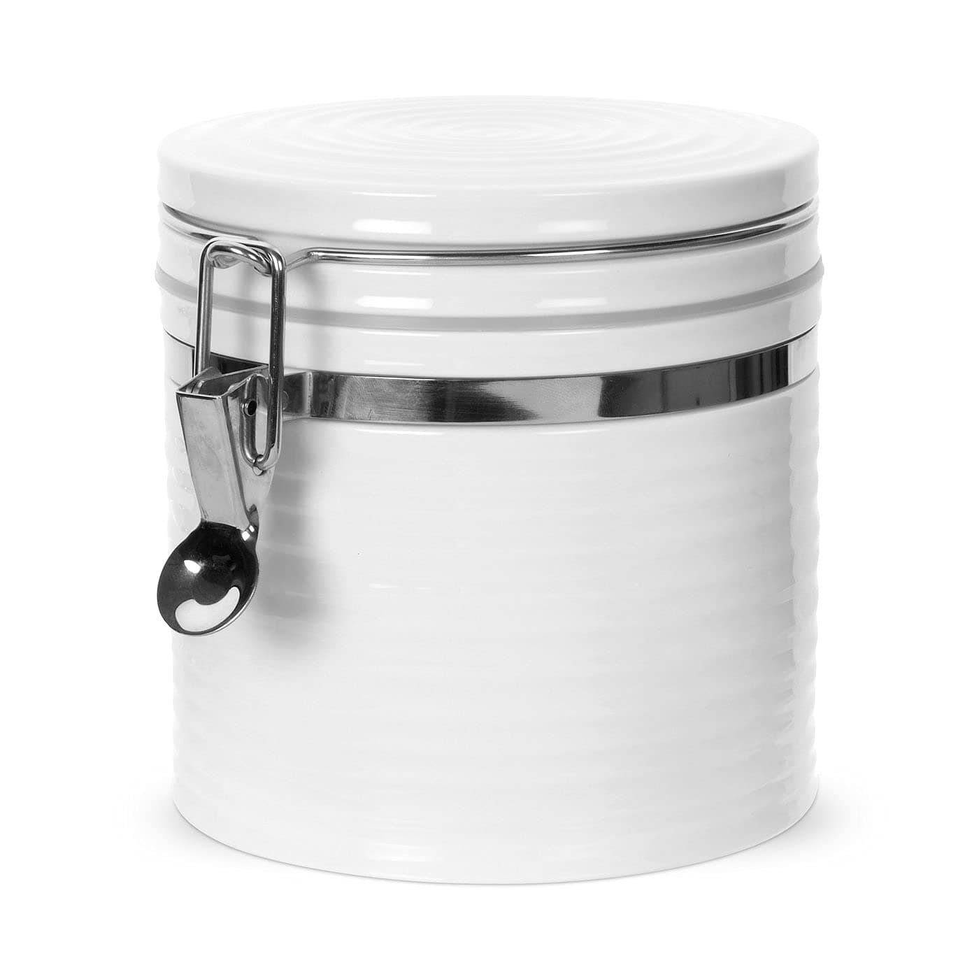 Portmeirion Home & Gifts Lidded Store Jar Med-White, Ceramic, 14x14x14 cm