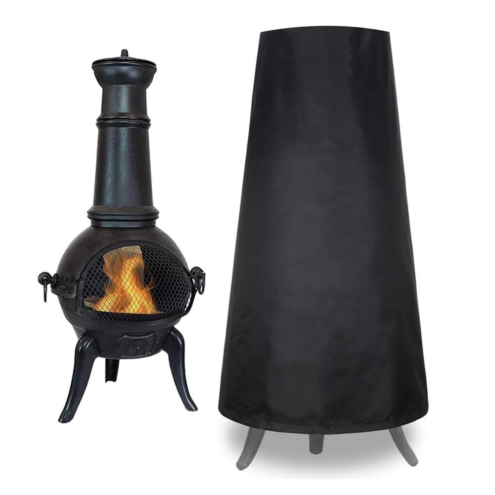 TUYU Outdoor Patio Chiminea Cover, Chimney Fire Pit Heater Cover with Waterproof and Durable 420 Oxford Cloth Fabric, Protective Patio Chiminea Covers, Outdoor Garden Heater Cover