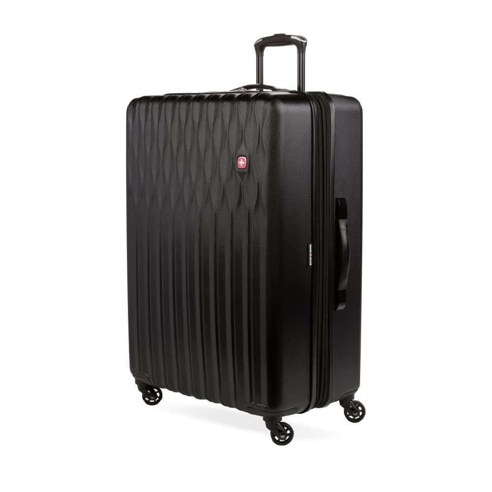 SwissGear 8018 Hardside Expandable Luggage with Spinner Wheels, Black, Checked-Large 27-Inch, 8018 Hardside Expandable Luggage With Spinner Wheels